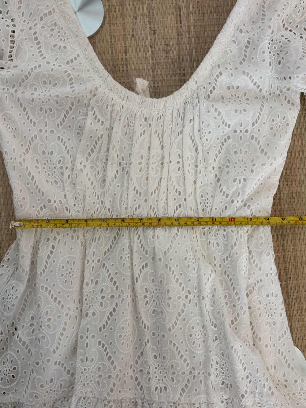 Veronica Beard Calibra Broderie Anglaise Cotton Mini Dress White Sz 2 - Picture 11 of 17
